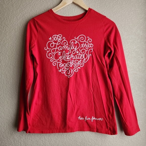 Cat & Jack Other - Cat and Jack red long sleeve Christmas shirt Size XL 14/16